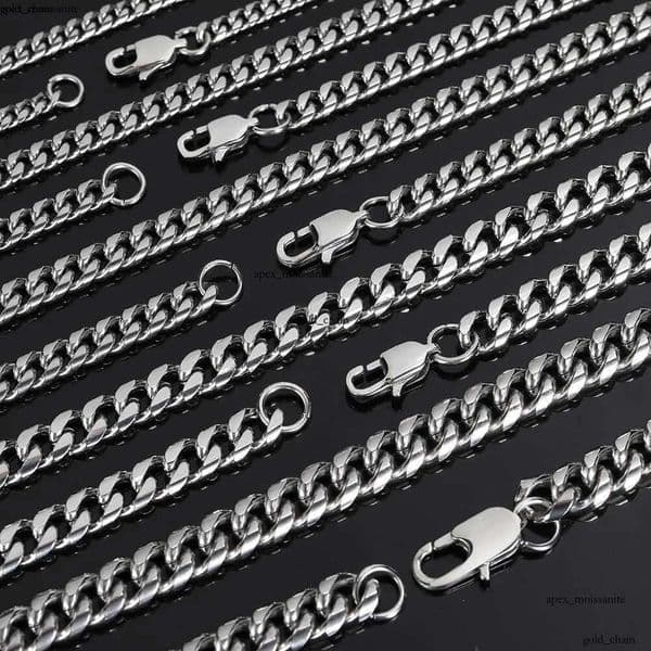 18K Miami Cuban Link Chain For Men Punk Gold Chains Stainless Steel Choker Necklace Hip Hop Jewelry IGI Gift 5Mm 16-30