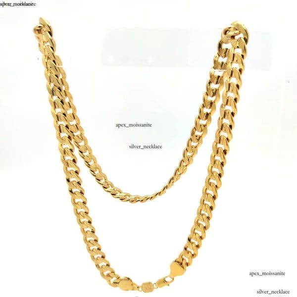 IGI Handmade Dubai Men's Cuban Link Chain Necklace In 18 k Stamped Gold Filled Pave Curb