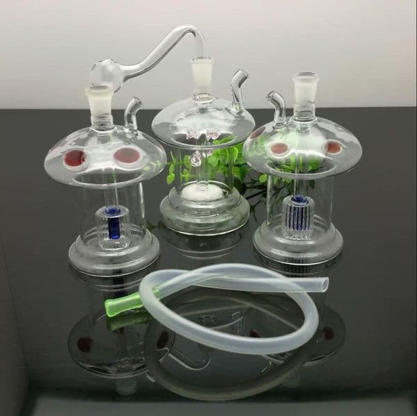 Hot-selling color-dotted mushroom glass cigarette kettle Wholesale Glass Water Pipes Tobacco Accessories Glass Ash Catcher