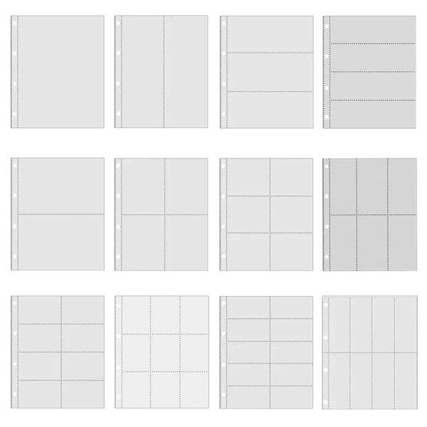 PLRBOK A4 Clear 10 Pcs Po Album Refill Pages File Protector 4 Hole 64 1015 4 Ring Binder Pocards Postcard Card Notebook 260115