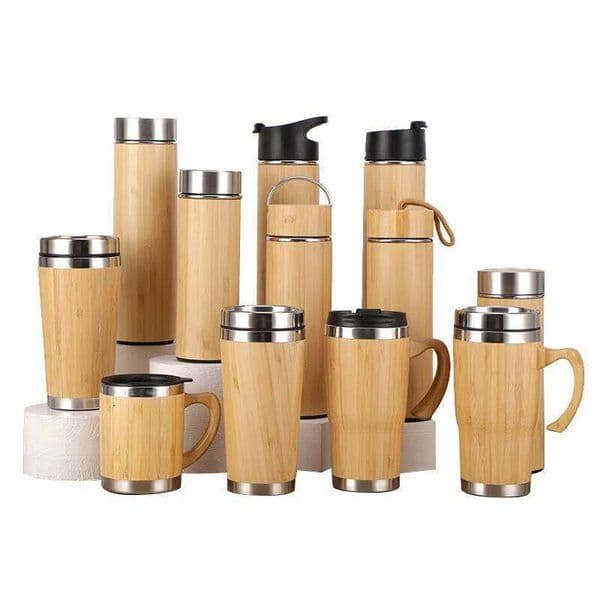 Personalized Thermos Mup Creative Bamboo Insulated Water Bottle Heated Travel Office Cup 26Y0116