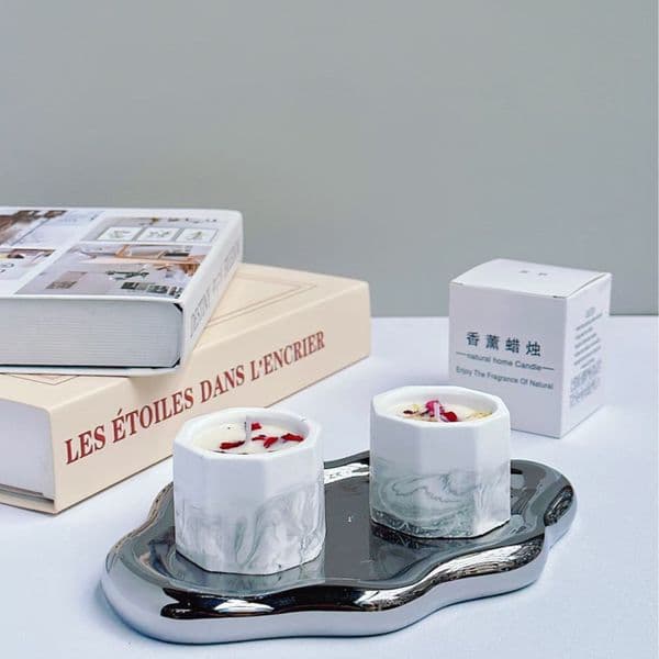 Gypsum cup gift box creative scented candle handmade soy wax rantic scented candle decoration K260207