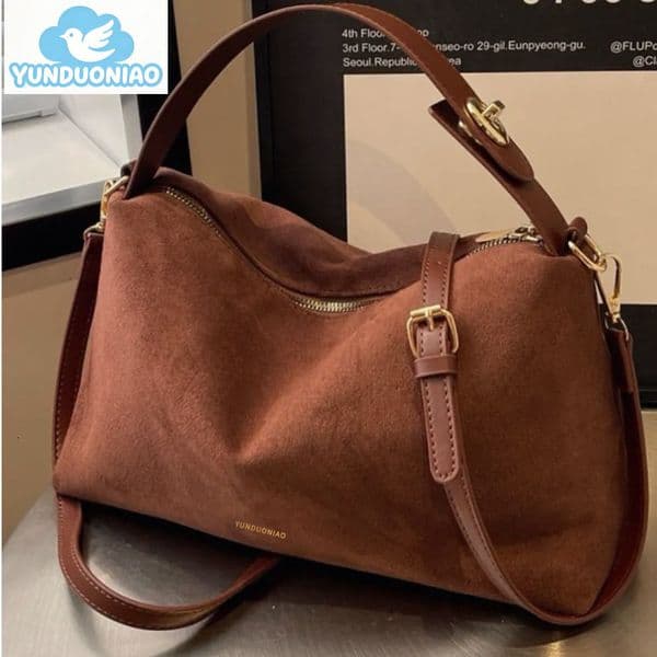 YUNDUONIAO new women's autumn and winter collection pillowcase, suede leather shoulder crossbody bag design, trendy women's handbag