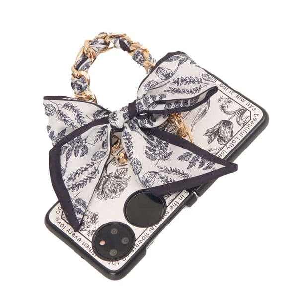 Wholesale chic Style Bowknot Lanyard Scarf Phone Case Chain Fashion Accessories Shockproof phone case