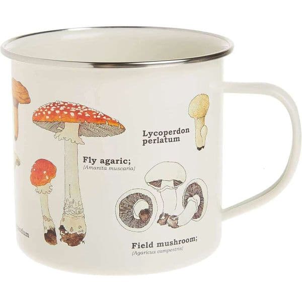 Mushroom Enamel Mug, Camping Large Capacity, Coffee Water Cup, Hiking Gift 26Y0116 26Y0116