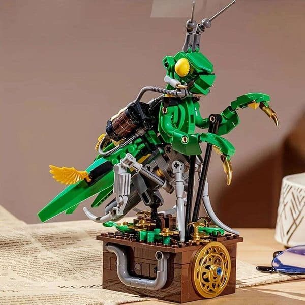 Mechanical Mantis Building Blocks, ABS Material, Animal Insect Shapes, Cool Desktop Decoration and Display