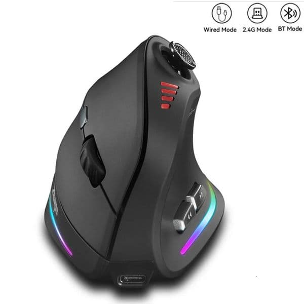 Wireless Vertical Mouse with jostikBacklit Gaming Mouse Programmable Button 24000DPI Ergonomic Mice for Mac Windows 260112