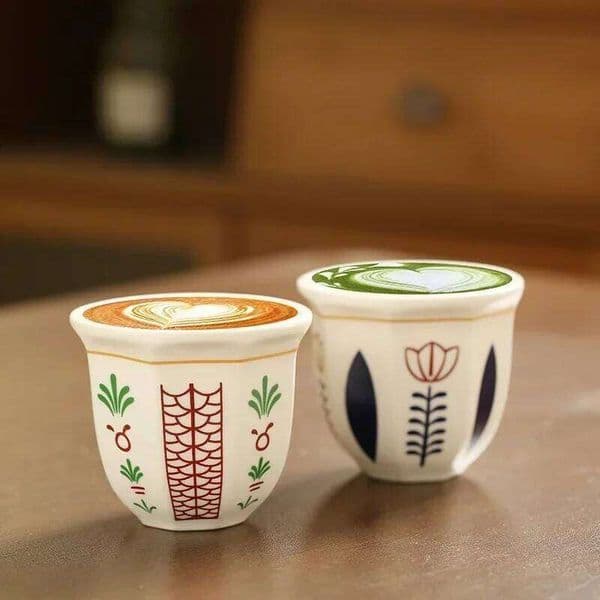 180ml/250ml Espresso Art Flower pattern Anti-scald Latte Coffee Mugs Hand Held Ceramics Cups Cappuccino Teacup Xmas Gift 26Y0116 26Y0116