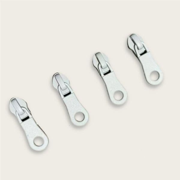 Factory Direct Sales Wholesale White D-Ring Metal Zipper Pulls - Durable Replacement Zipper Heads for Bags, Jackets & Luggage