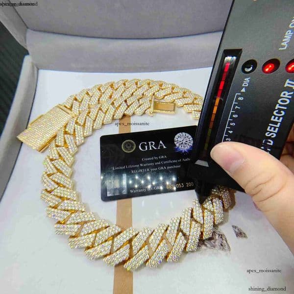 necklace moissanite IGI chain chaincuban link Horizon Iced Out Pass Diamond Tester vvs Jewelry for men gift 60