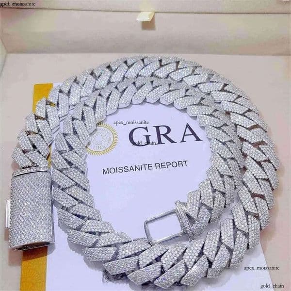 necklaces designer jewelry necklace cuban k chain Pendant Necklaces Iced Out IGI Pass Dia Tester Sterg Sier Necklace Vvs Moissanite chains for men b6