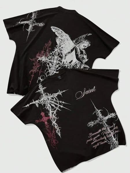 Y2K s T shirt Fashion Round Neck Oversized shirt Men Women Casual Gothic Clothing Short sleeve Tops Streetwear 260112