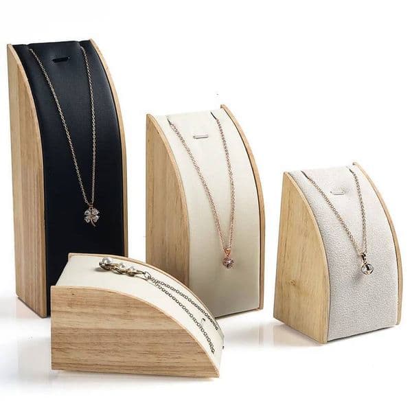 New Fashion Arc-shaped Jewelry Display Stand Pendant Wooden Multiple Necklace Easel Showcase Holder for Ladies' Favourites ddmynov