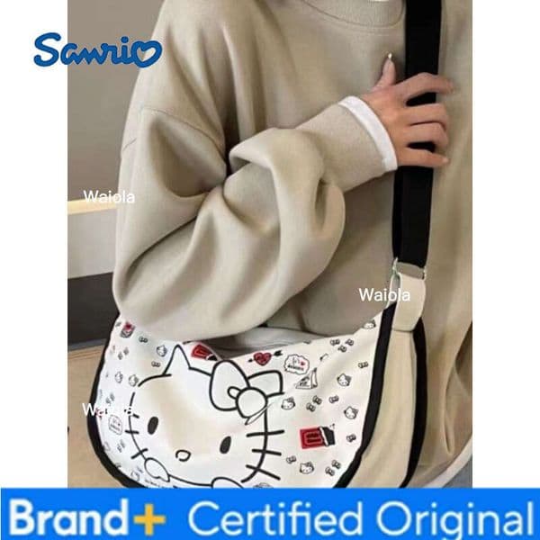 Sanrio Niche Canvas for Women 2024 Spring Summer New Casual Large Capacity Student Shoulder Commuter Crossbody Dumpling Bag H260116