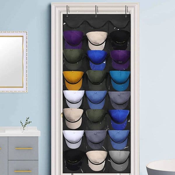 Organizer Racks for Baseball Caps Hanging Holder Hanger with 3 Hooks Behind Door Hat Protect Storage Rack ddmynov