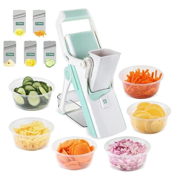 LMETJMA Adjustable Mandoline Slicer Stainless Steel Vegetable Slicer Julienne Safe Vegetable Dicer Onion Carrot Slicer KC0420 260115