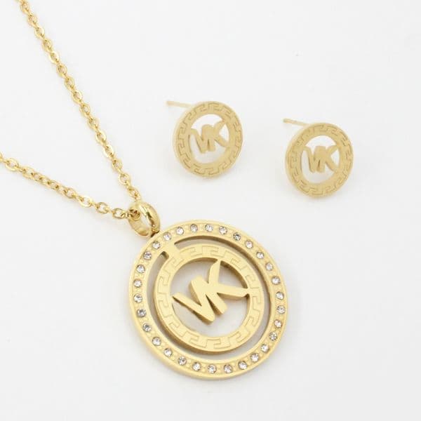 Designer Jewelry Sets Pendant Necklaces Charm Earrings Silver Gold Plated Luxury Wedding Engagement Jewelry Set