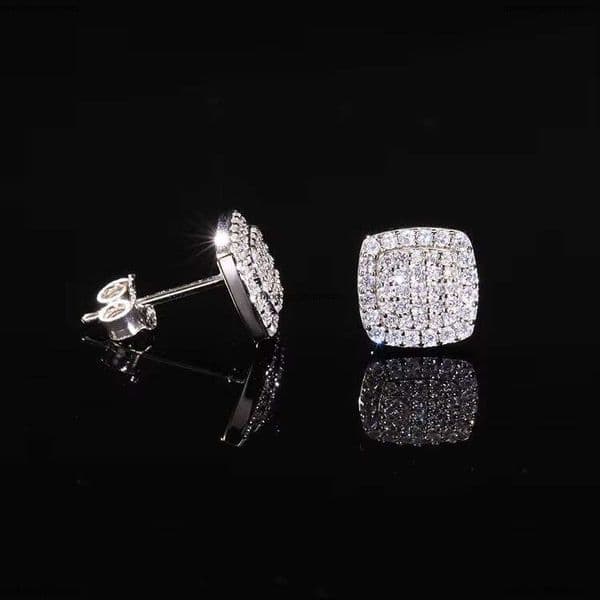Yuying Fashion IGI Silver Earrings with Icy Quartz VVS Moissanite Charm Accessories