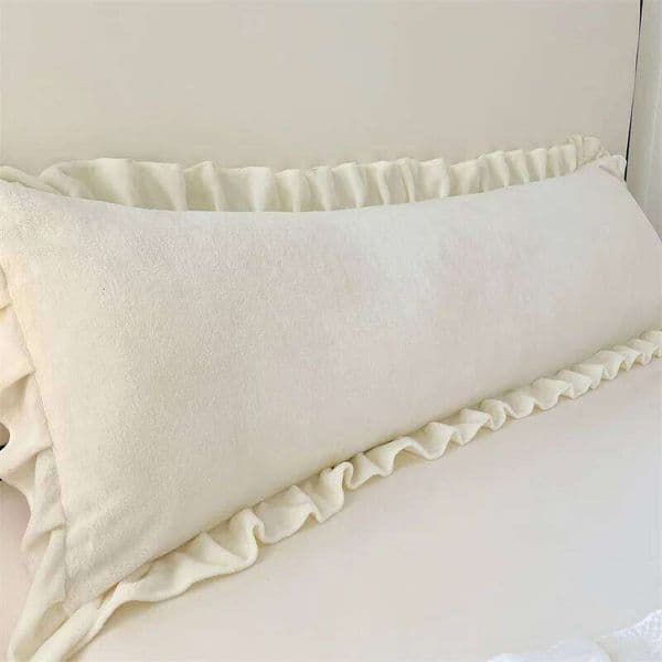 1 Lace solid color plush long pillowcase, soft and comfortable, couple double decorative pillow case without core 26H0117
