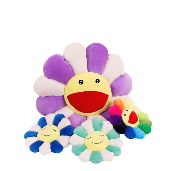 43/55/80/100cm Sunflower Flower Plush Pillow,Smile Face Cushion Colorful Home Bedroom Decor
