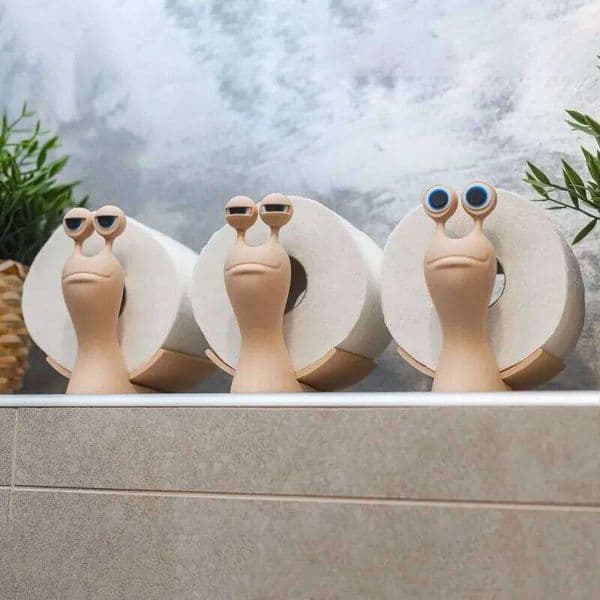 Cute Snail -Shaped Bathroom Tissue Holder Fun Desk Organizer Novelty Home Decor 26Y0117