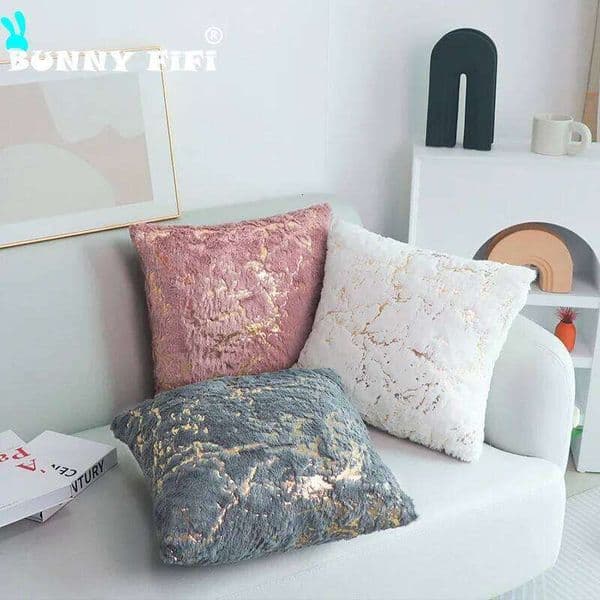 Nordic Golden Printed 43x43cm Cushion Decorative Pillows Cover for Sofa Home Decor Pillowcase Black Grey Housse De Coussin 26H0117