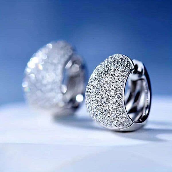 Small Hoop-shaped Exquisite Zircon Luxury Earrings for Women Sparkling Elegant and Versatile Style Party Gift Accessories