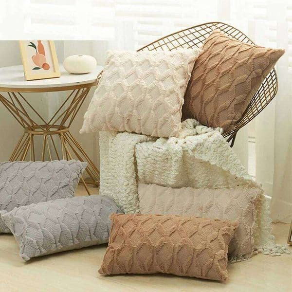 1pc Diamond pattern Luxury Faux Fur Throw Pillow Cover, Deluxe Decorative Plush PillowCase, home decoration 18*18inch 26W0117