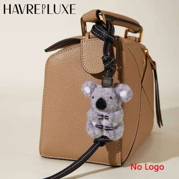 Sheepskin Felt Animal Handmade Rope Bag Decorative Charm Koala Panda Pig Pendants Cute Car KeyChain Accessories 26W0117