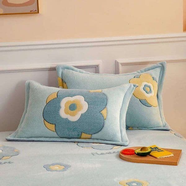 2PCS Microfiber Keep Warm Throw Pillow Case Winter Soft Euro Sham for Bed,Custom Size Cushion Cover Sofa Decoration Pillowcase 26H0117