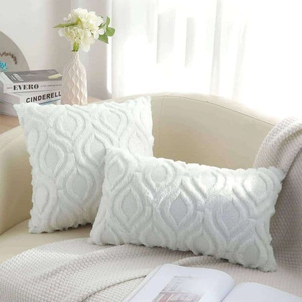 Kitinjoy Throw Case 40X40 Faux Rabbit Fur Pillow Case 50x50 Luxury Warm Plush Decor Cushions Cover For Living Room Sofa 26W0117