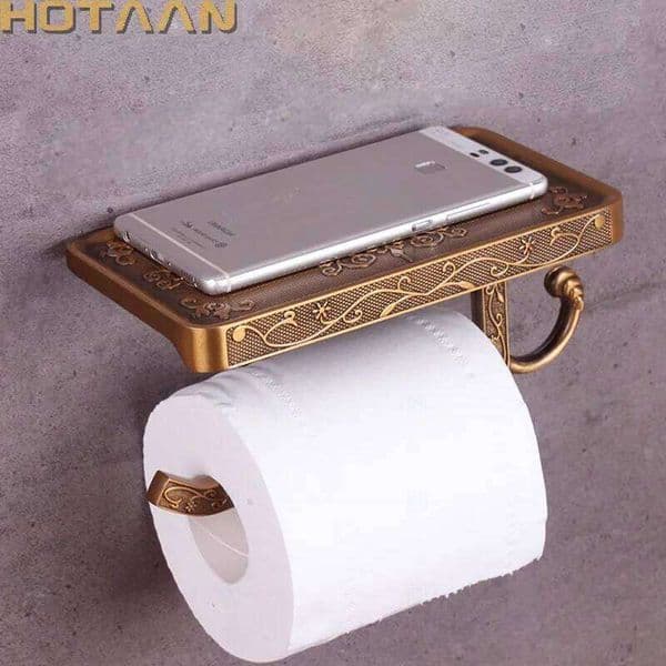 Antique Brass Mobile Toilet Tssue Paper Roll Holder Bathroom Storage Rack Accessory YT-1492 26Y0117