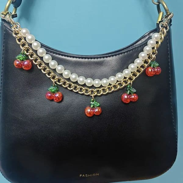 Cherry Pearl Bag Hanging Key Ring Hanging Metal Extension Chain Simple Bag Chain 2026