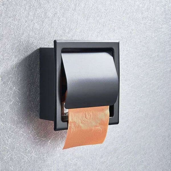 Wall Mounted Matte Black/Chrome Toilet Holder Towel Rack Roll Paper Box Bathroom Accessories 26Y0117