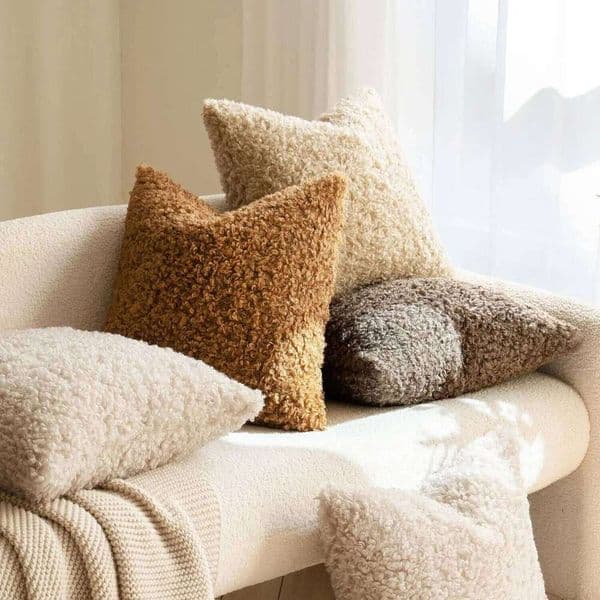 1pc 40cmThickened Soft Plush Pillowcase Solid Color Modern Minimalist Scandinavian Sofa Cushion Home Bed Car Pillow Cover 26W0117
