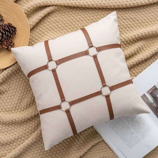 Pillow Case 2026 Faux Leather Horse Buckled Sofa Decorative Cushion Cover 45x45 Pillows Pillowcase Home Seat Car Decor Throw Pillow 26H0117