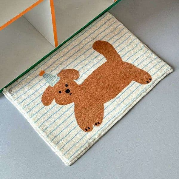 VIKAMA Fashionable Cute Cartoon Animal Striped Carpet Entryway Floor Mat Living Room Sofa Coffee Table Bedroom Bedside Blanket 26W0117