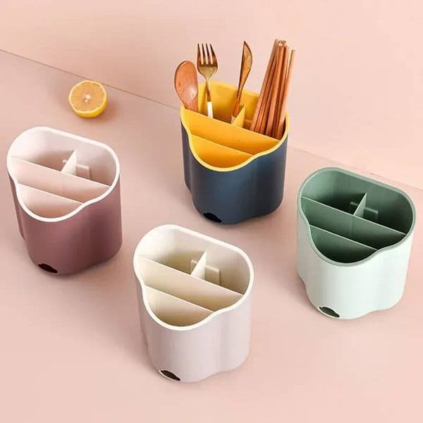 Bestseller New 1Pc Drain Rack Spoon Fork Chopstick Double Layer Cutlery Holder Tableware Drainboard Organizer Kitchen Tool ddmytues