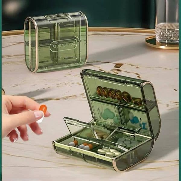 Bestseller Portable One Week Large-capacity Carry-on Medicine Dispenser Small Pill Box ddmytues