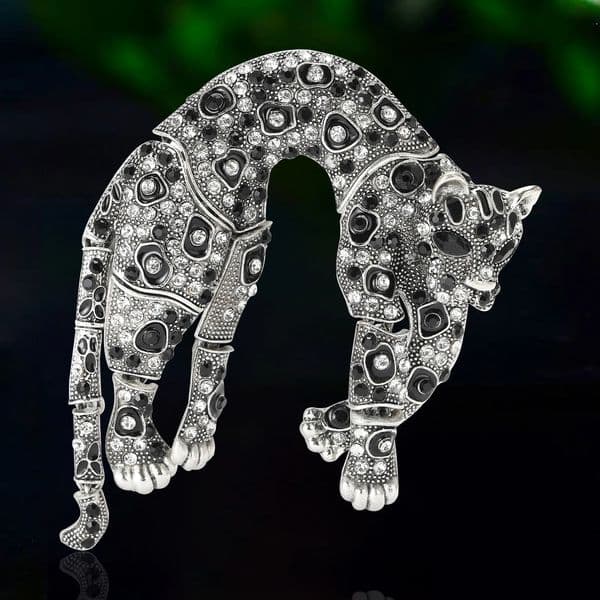 Rhinestone Leopard Brooches for Women Animal Pins Necklace Event Party Gifts Backpack Decoration Clothes Accessories 260113