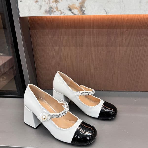 Luxury Designer 7.5cm high-heeled toe shoe bar shoes Sliders patent leather Sandals Womens Platform Slides Mary Jane shoes