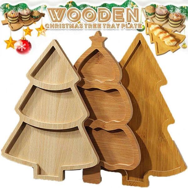 Cutting Board Christmas Tree Shaped Charcuterie Restaurant Dessert Boards Wooden Tray for Food Appetizers Desserts Snacks Sushi 26H0119