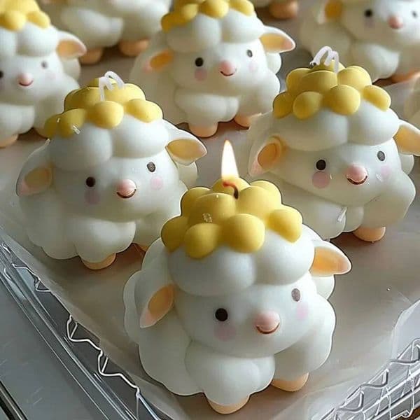 Bestseller Valentine's Day Sheep Aromatherapy Candle Silicone DIY Cute Pet Fragrance Stone Soap Handmade Gift Mold ddmytues
