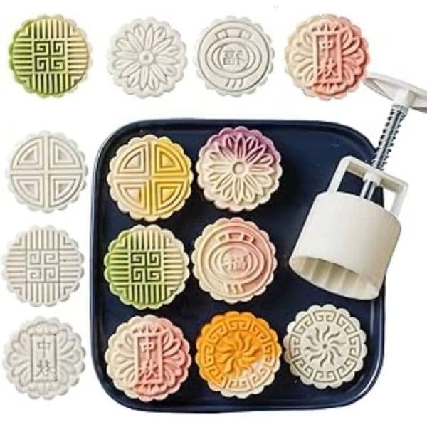 Update Mold Mid-Autumn Festival Hand-Pressure Flower Moon Cake Mould DIY Hand Mooncake Pressure Fondant Decoration Tools thumbnail 2