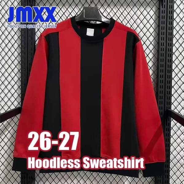4XL XXXL JMXX 26 27 AC Milaones Hoodless Sweatshirt Windbreaker Jacket Soccer Jerseys Mens Football 2026 2027 Overcoat Pants Long Sleeved