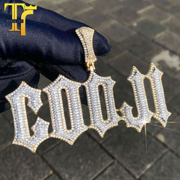 Hip Hop Rhinestone Burr Uppercase New Letter Necklace DIY Splicing Combination Pendant Jewelry