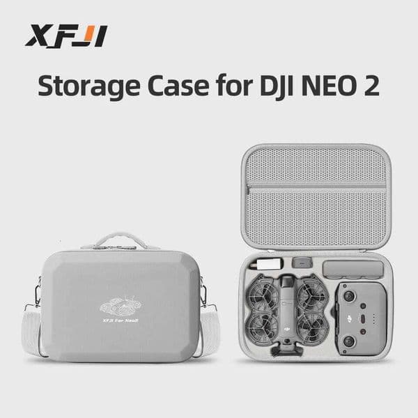 2026 XFJI Carrying Case For DJI NEO 2 Combo Storage Drone perfume Accessories Hard Shell Travel Cologne Perfume Box cologne PU Leather Splash-Proof Shouder Bag