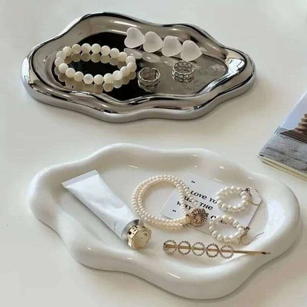Cloud Shaped Jewelry Tray Earrings Rings Simple Stylish Display Storage Organizer Delicate Desktop Decor Gift for Women 26H0119