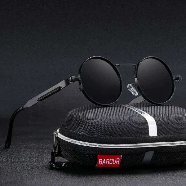 BARCUR Round Sunglasses for Men Polarized Retro Steampunk Sun Glasses For Women Vintage Style UV400 Eyewear Accessory Oculos 26Y0119