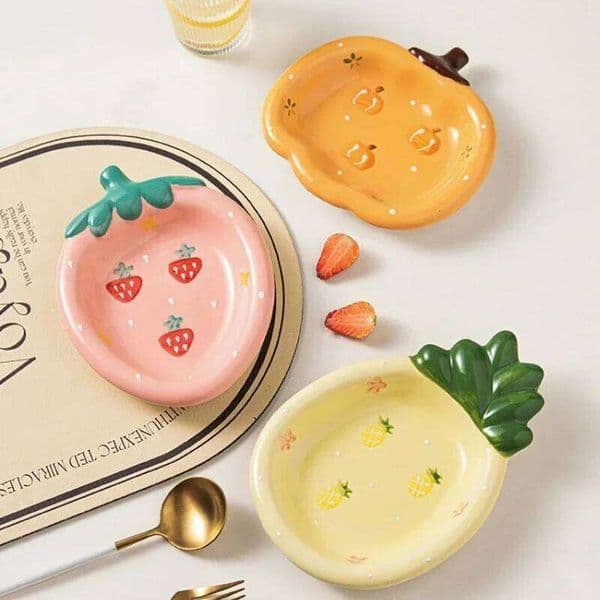 Fruit Ceramic Household Cute Dessert Salad Home Desktop Fun Decoration Mini Trays Kitchen Oil Plates 26Y0119